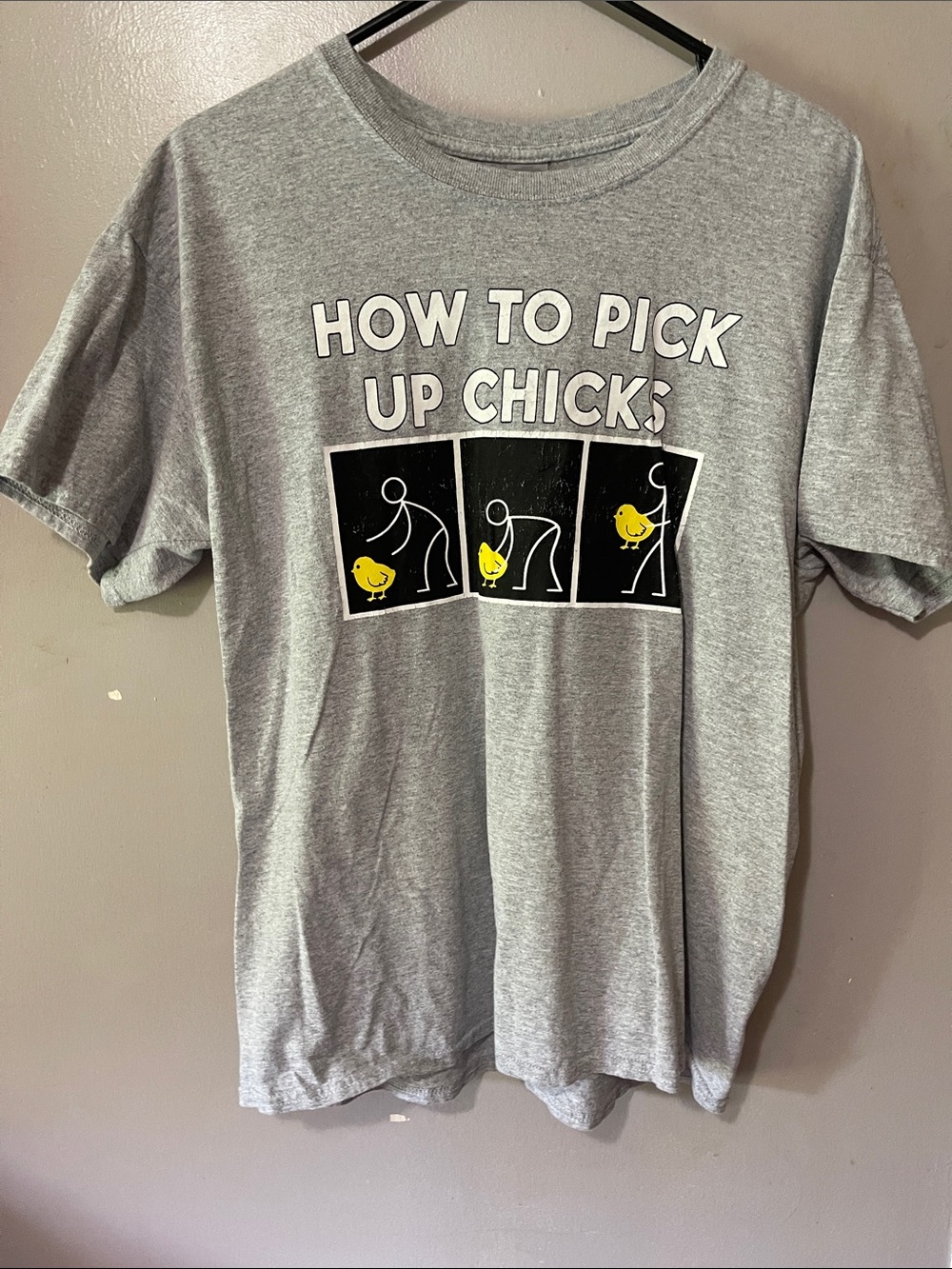Gildan Gray Kids' Tee with Yellow Chick Graphic
